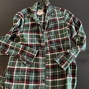 American eagle green plaid flannel shirt sz s